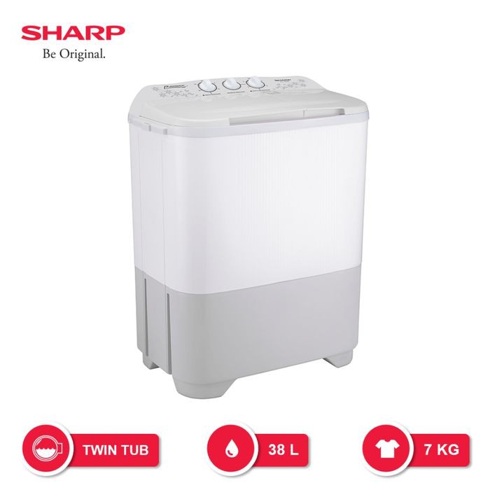 Sharp Mesin Cuci Twin Tub 7 kg ES-T80MW-HK