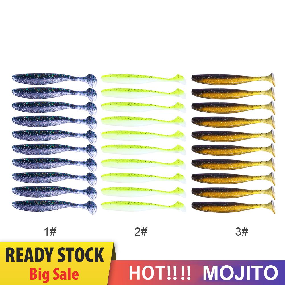 10 Pcs Umpan Pancing Soft Bait Bentuk Cacing Bahan Karet Ukuran 7cm 2g