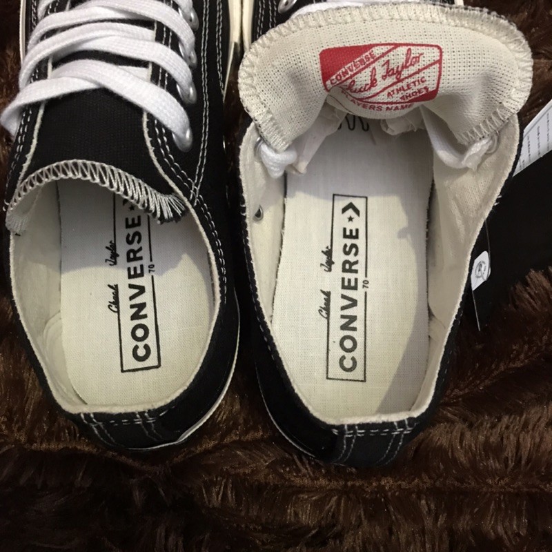 SEPATU CONVERSE 70S LOW GLOSY BLACK WHITE PREMIUM