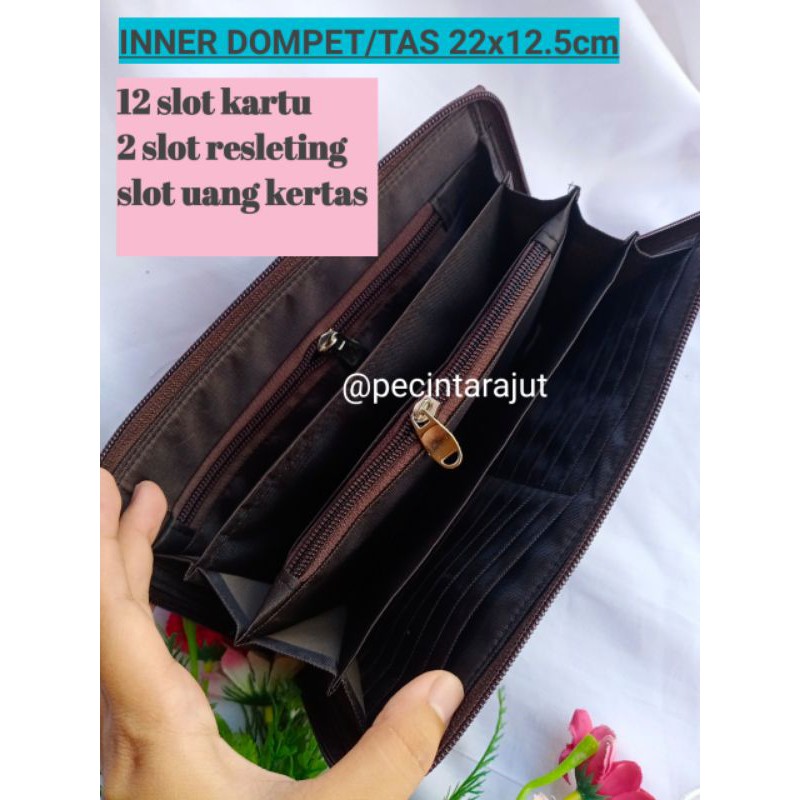 INNER DOMPET RAJUT DALEMAN TAS WANITA RAJUT SELEMPANG TALIKUR MACRAM MAKRAM