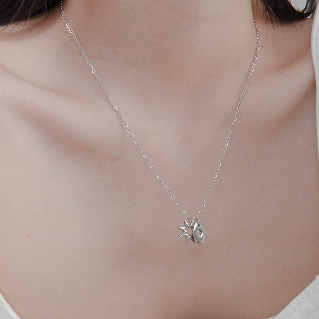 Baru baja titanium kalung sederhana all-match tahan lama Warna Pelestarian klavikula rantai fine 14K