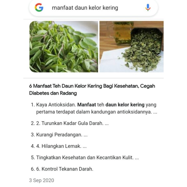 

READY. DAUN KELOR KERING/FRESH 100GR