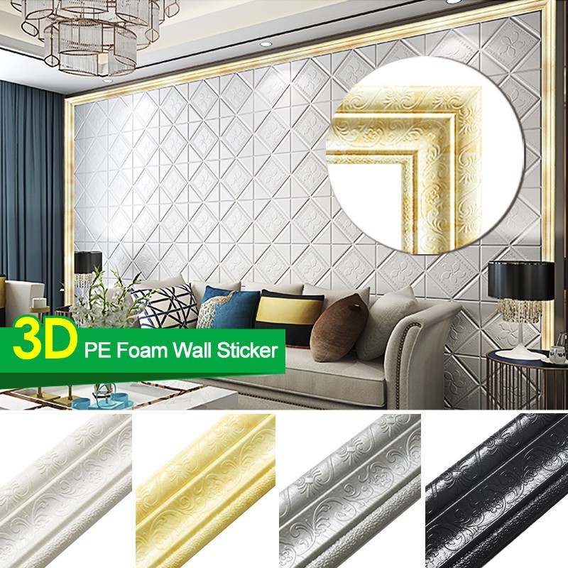 Download Terbaru 3d List Profil Wall Frame Ukuran 235x8 Cm Bingkai Border Foam Moulding 3d Wallpaper Shopee Indonesia