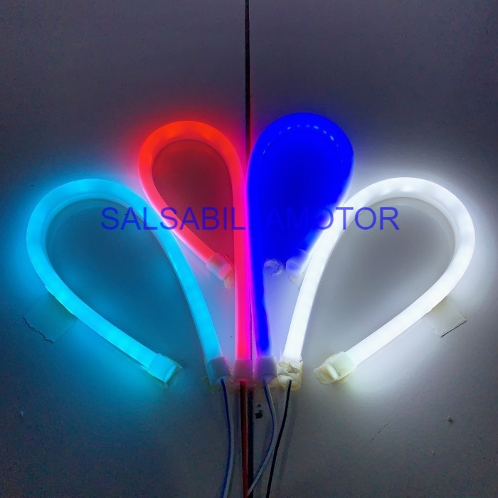 Lampu Alis lampu kolong lidi led fleksibel stanby/diam 30 cm universal - Led-Merah