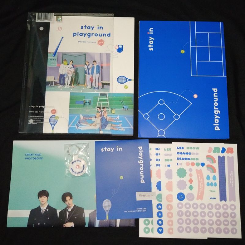 [Sharing] Stray Kids 2nd Photobook " Stay In Playground " Keyring, Pop up card, dvd
