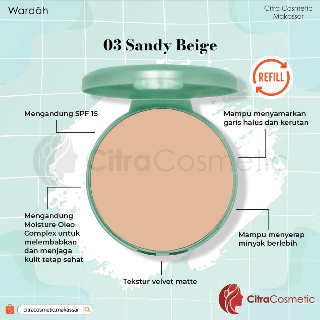 Wardah Refill Exclusive Series 12 Gr | Light Biege | Sheer Pink | Sandy Biege | Natural