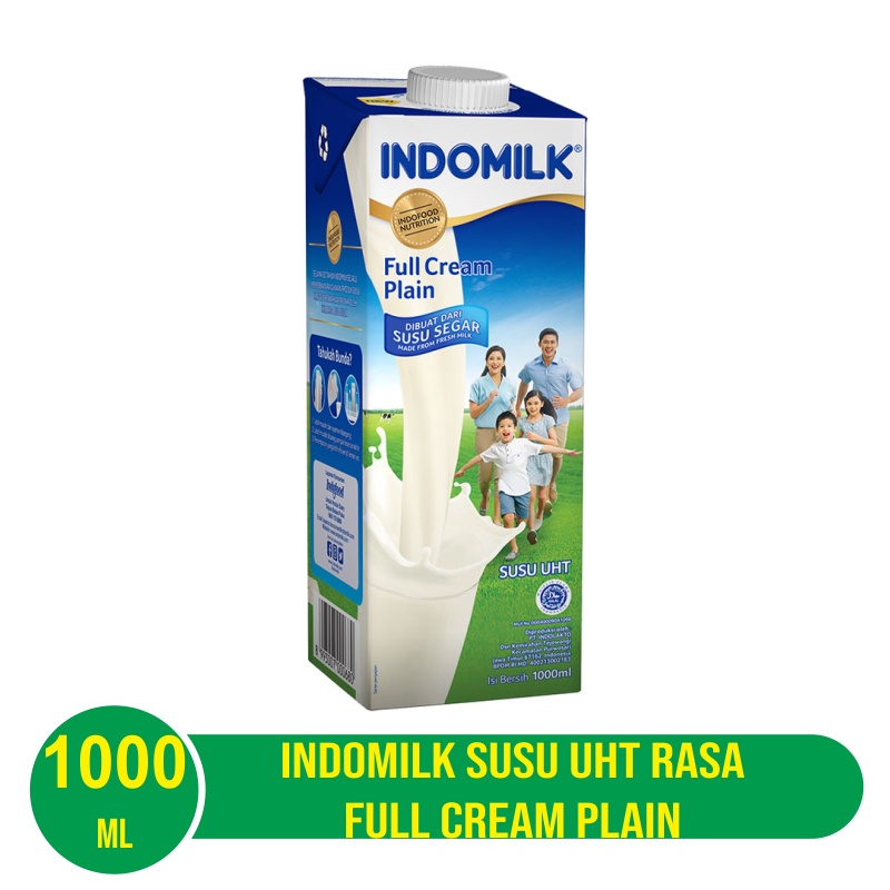 Indomilk Susu UHT Rasa Full Cream Plain 1000ml