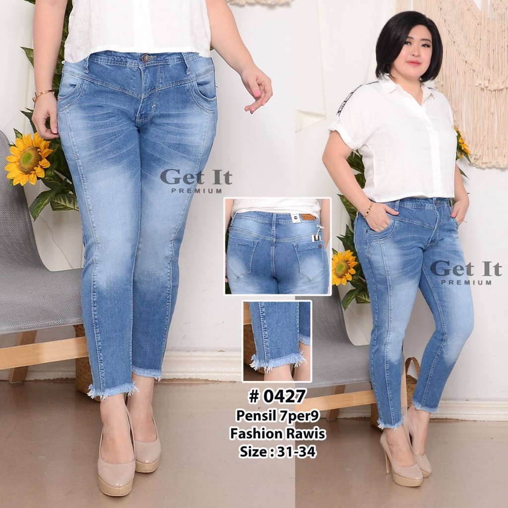 celana jeans woshing wanita terbaru original real pic siap kirim big size ada