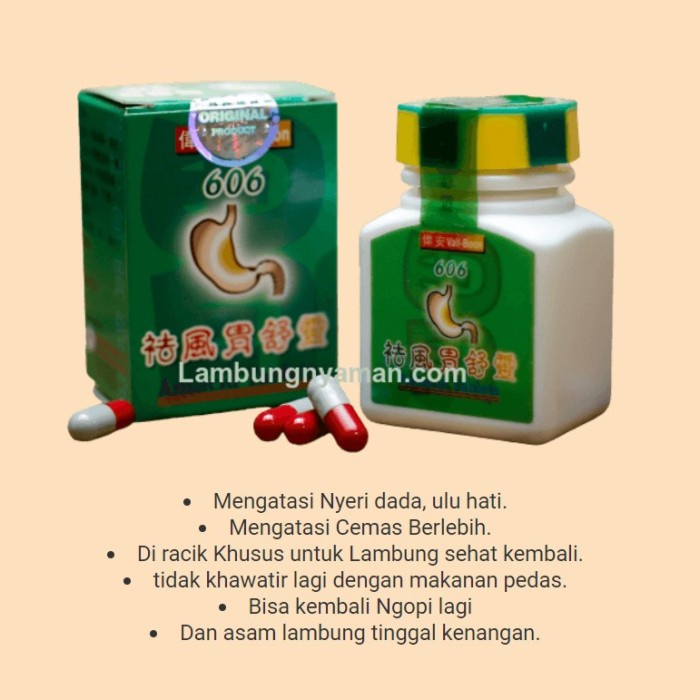 ORIGINAL KAPSUL OBAT MAAG 606 NYERI LAMBUNG HERBAL CINA PALING AMPUH / OBAT MAAG 606 AMPUH