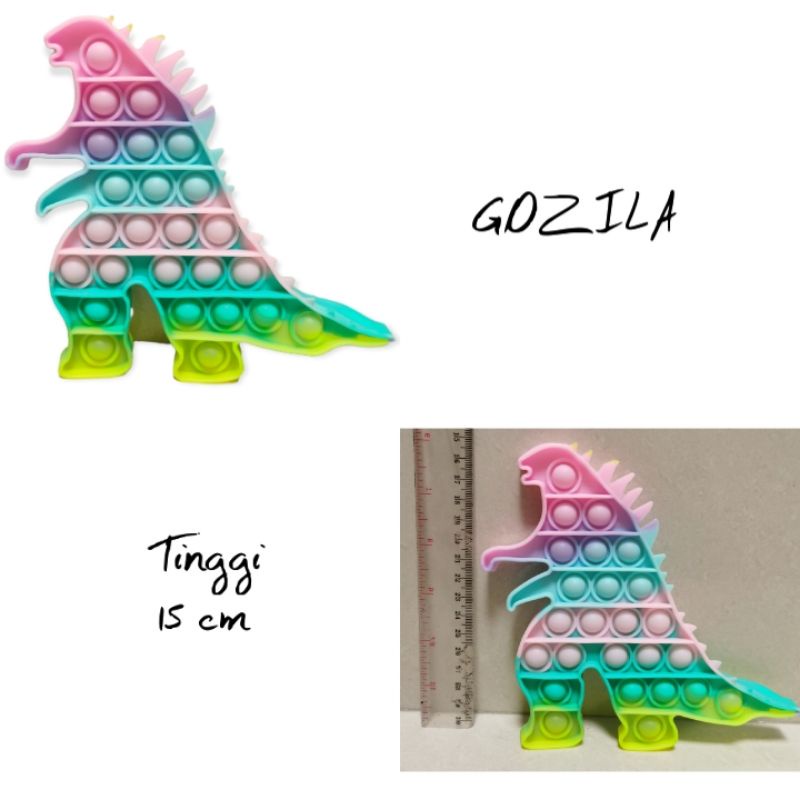 ( COD ) Mainan Anak Pencet Pop It Rainbow / Pop It Rainbow Murah / Mainan Pop It-Gozila