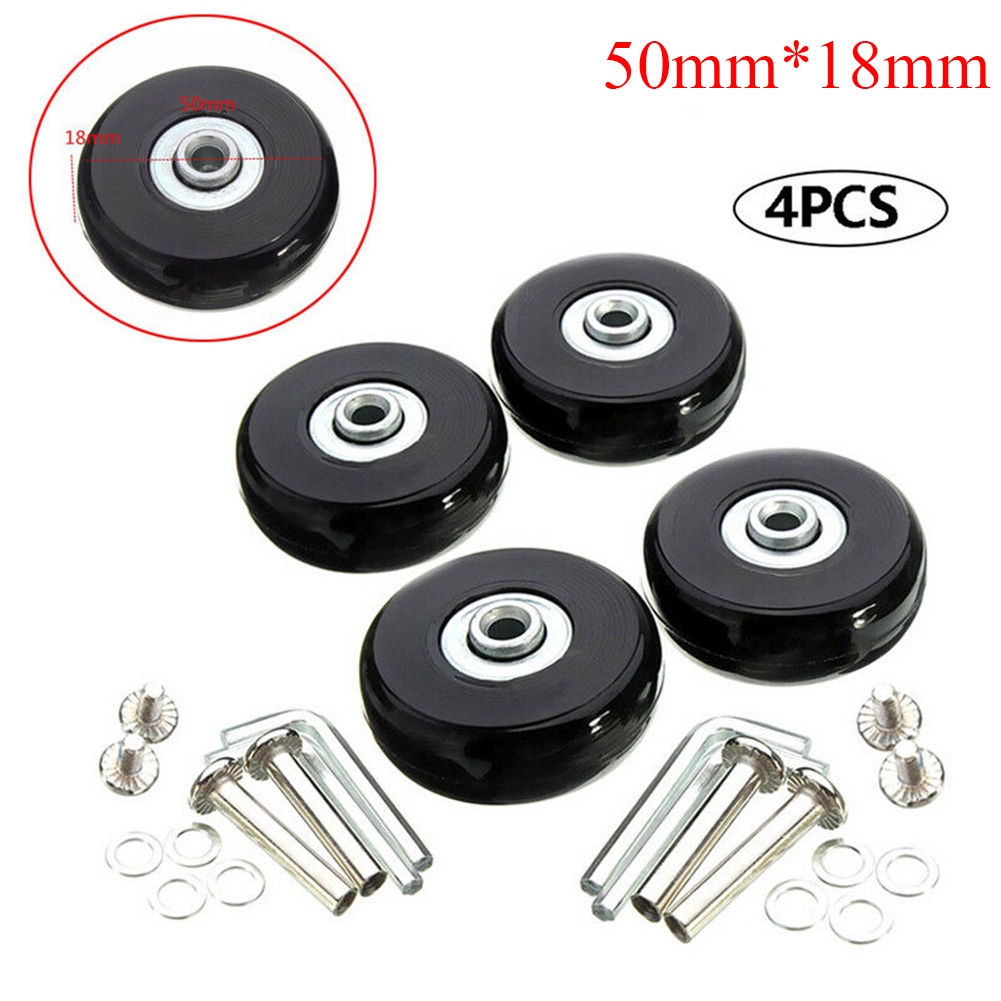 【4 PCS】Roda Koper Pengganti Karet Luggage Replacement Wheel 50  60 x 18 mm Rubber Suitcase Wheels