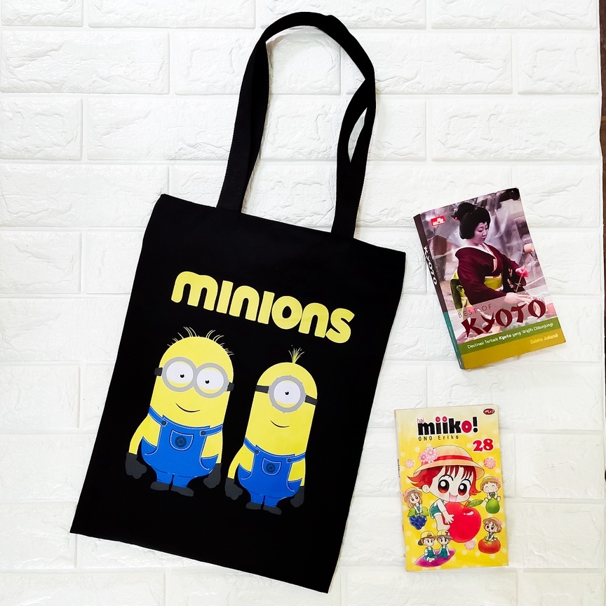 TOTEBAG  LIMITED EDITION MINIONSS bahan drill halus pake resleting  || Kiiyoomii