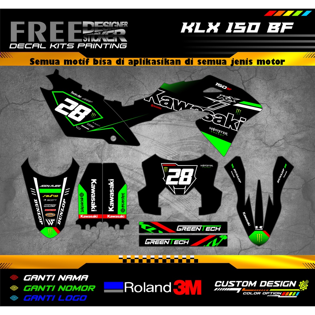 Decal Stiker Motor Kawasaki KLX BF WS018