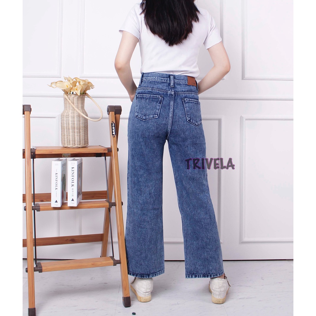 TRIVELA (FREE BELT) - Kulot Jeans Sobek Lapis Samanta / Kulot Jeans Ripped Lolita