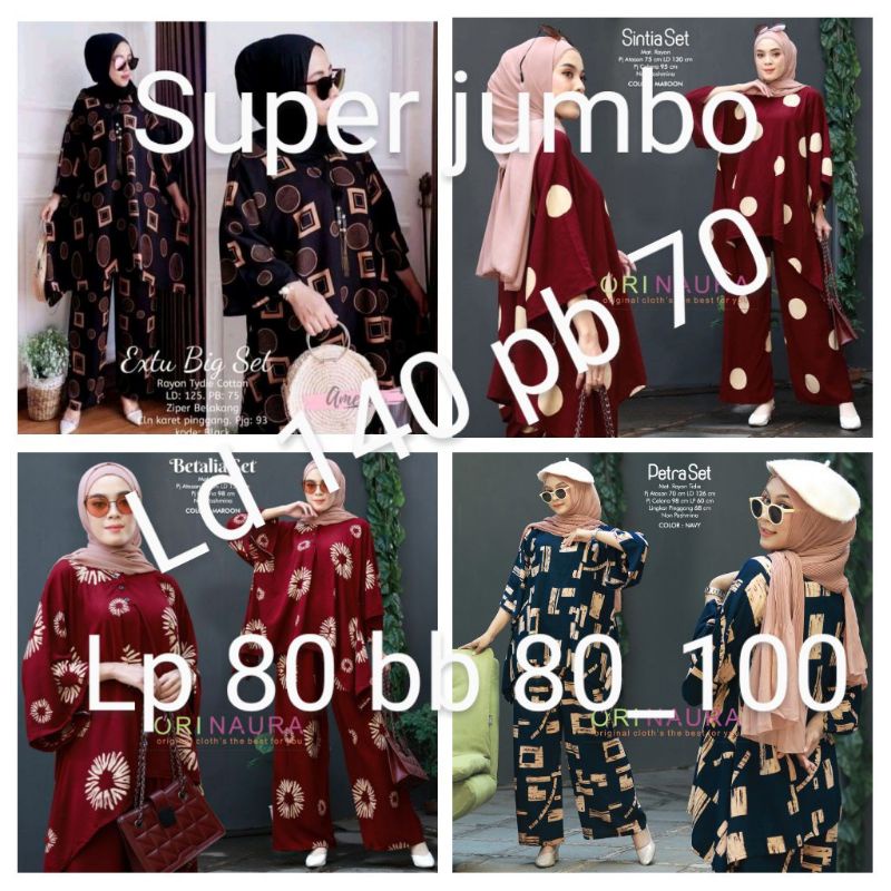 SETELAN BIG SIZE // SUPER JUMBO // SETELAN CP WAKA MOTIF  // Set Waka // Setelan Tiedy // Setrayon // Set cplp // Set Jumbo // Setelan Jumbo // busui resleting depan // cod