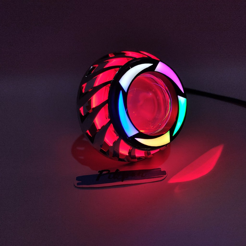 Projie Spiral Lampu LED Warna Red Rainbow Red Ukuran 3.5 inch Motor Mobil AE DE