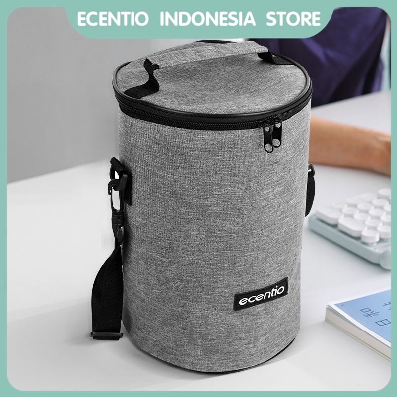 ecentio tas bekal/rantang lunch bag/tas tempat makanan totebag/tas tote alumunium foil round