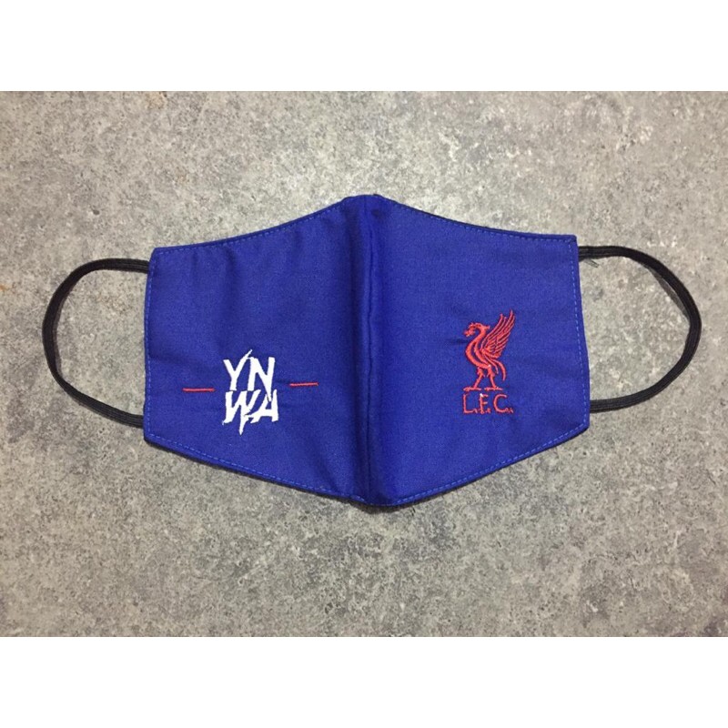 Masker Bordir Bola Liverpool Kain Katun 3 Ply