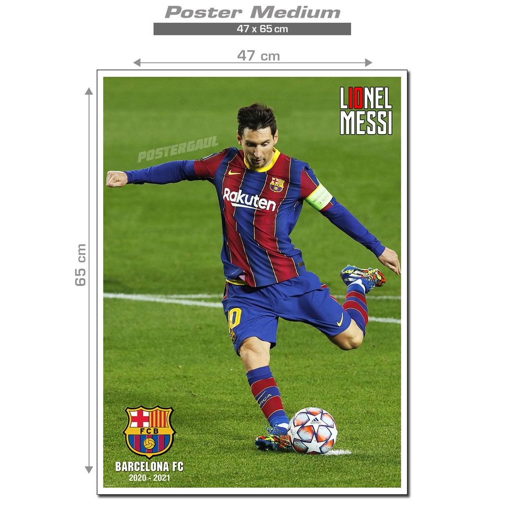 Poster Medium Lionel Messi Barcelona 2020 2021 Fjp380 Ukuran 47 X 65 Cm Shopee Indonesia