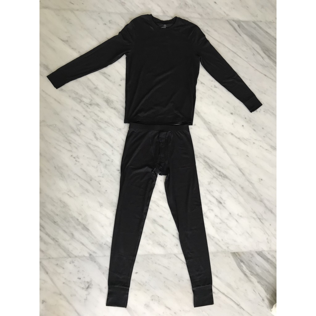 2 Set Marks & Spencer Long John Pria Men Black Hitam Pakaian Dalam Winter