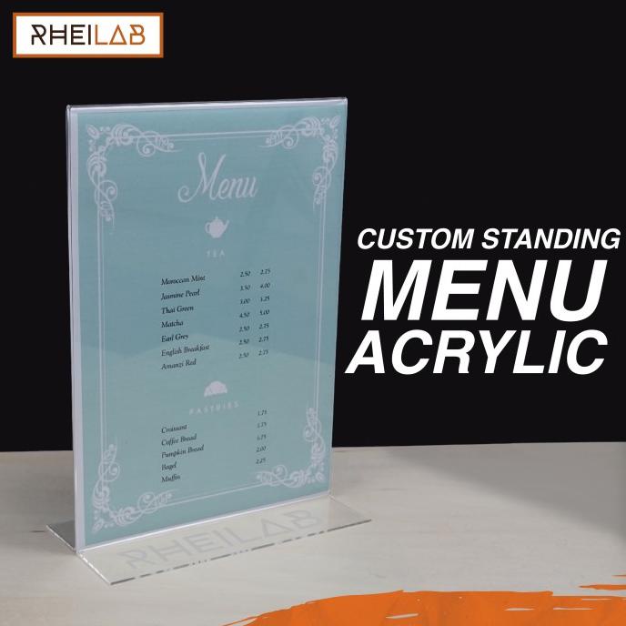 Jual Ready Cod Standing Menu Acrylic Menu Berdiri Akrilik Tempat Qr