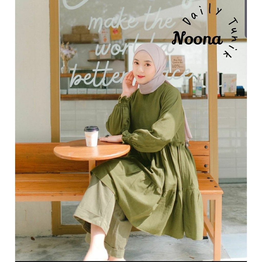 SALE Daily Tunik Noona Midi Tunik Rempel Basic Polos Jumbo Big size