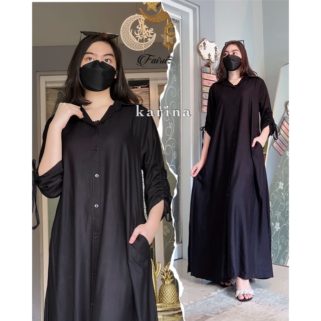 Daster Arab Fairuz KARINA Dress Rayon kerah kemeja