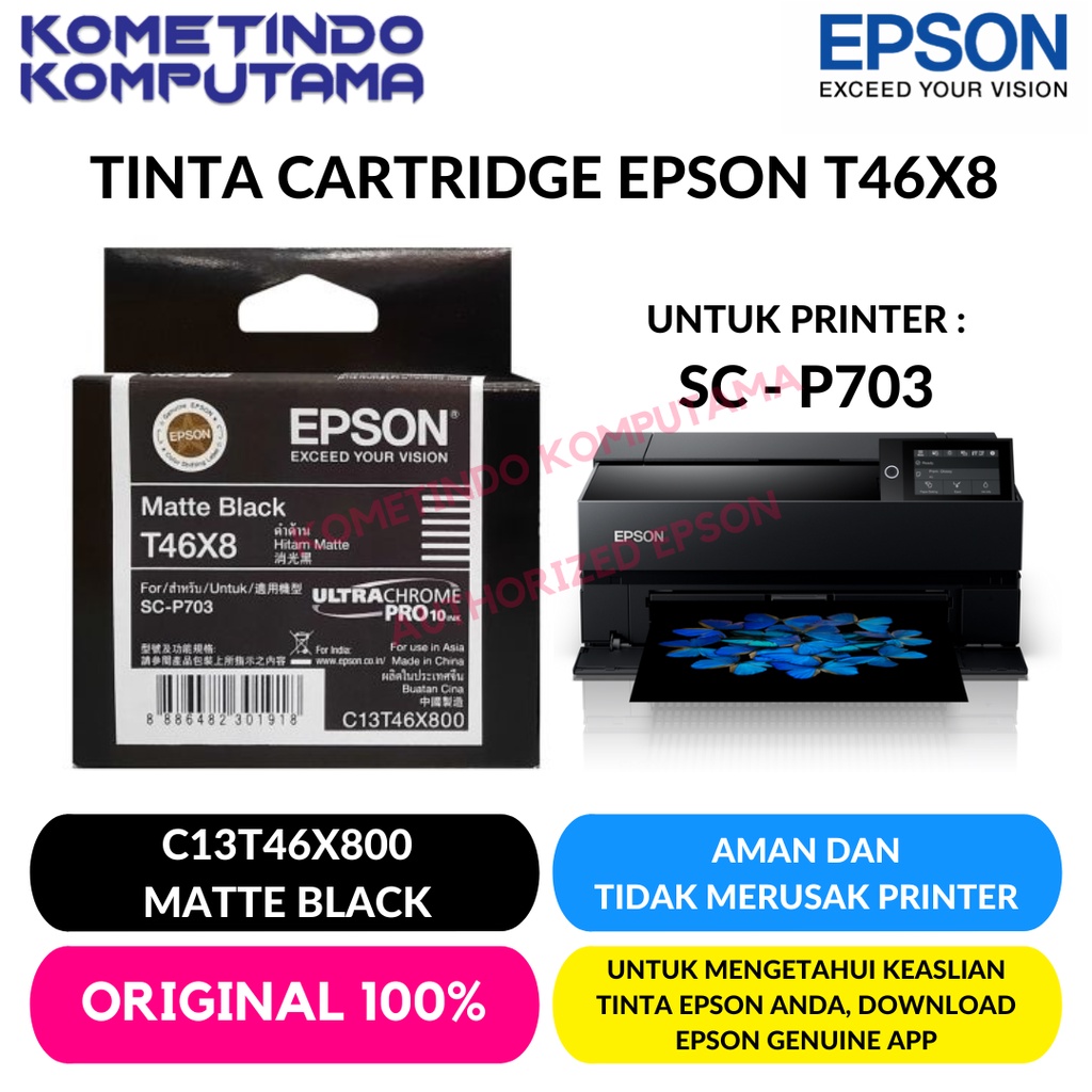 P703 MATTE BLACK TINTA CATRIDGE EPSON SureColour SC-P703 C13T46X800 ORIGINAL 100%