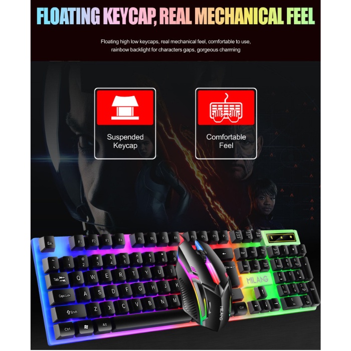 PROMO MiWolf K6 Milang New RGB Gaming Keyboard Wired Murah