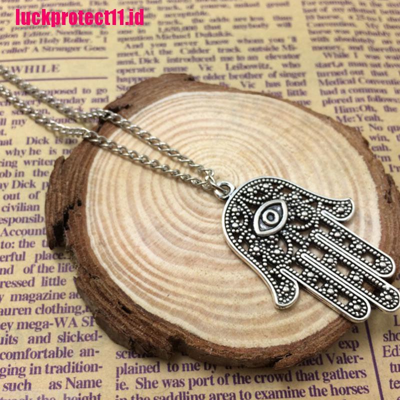 Kalung Rantai Dengan Liontin Tangan Hamsa Fatima Evil Eye Untuk Perlindungan Keberuntungan