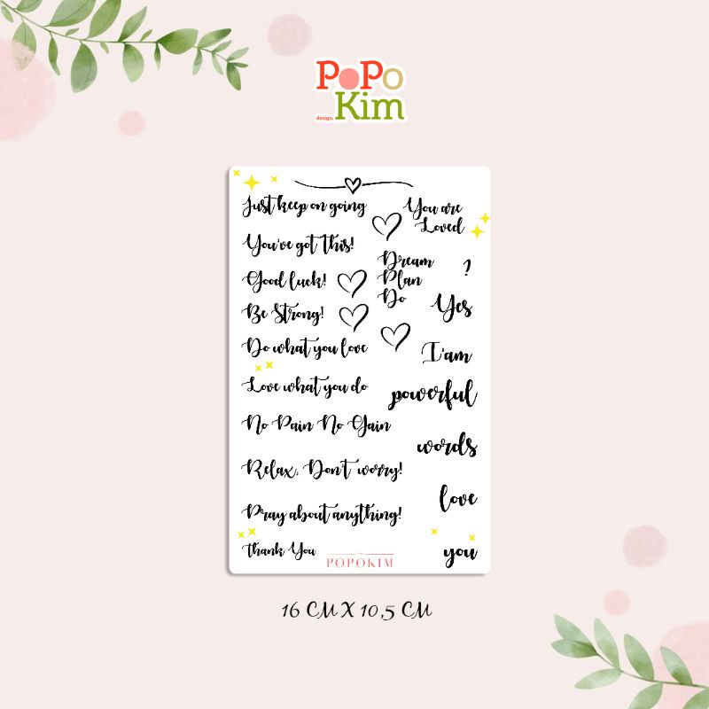 

words Sticker Label transparan/label/sticker/journal/scrapbook 16x10cm