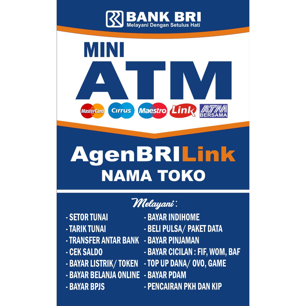 

Stiker Agen BRILink untuk ditempel Pada Kaca/Tembok/Plat Besi Dilaminasi