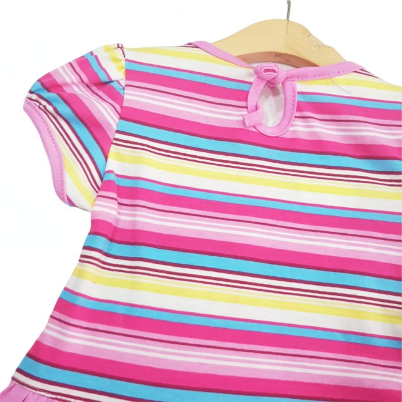 DRESS FASHION ANAK PEREMPUAN 1 TAHUN MOTIF CAT SALUR BORDIR