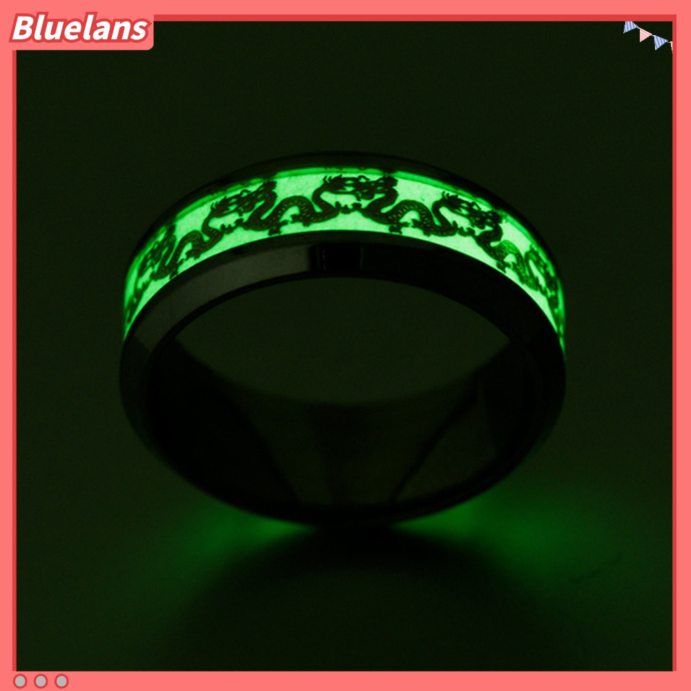 Cincin Desain Naga Ganda Fluorescent Shiny Untuk Pesta