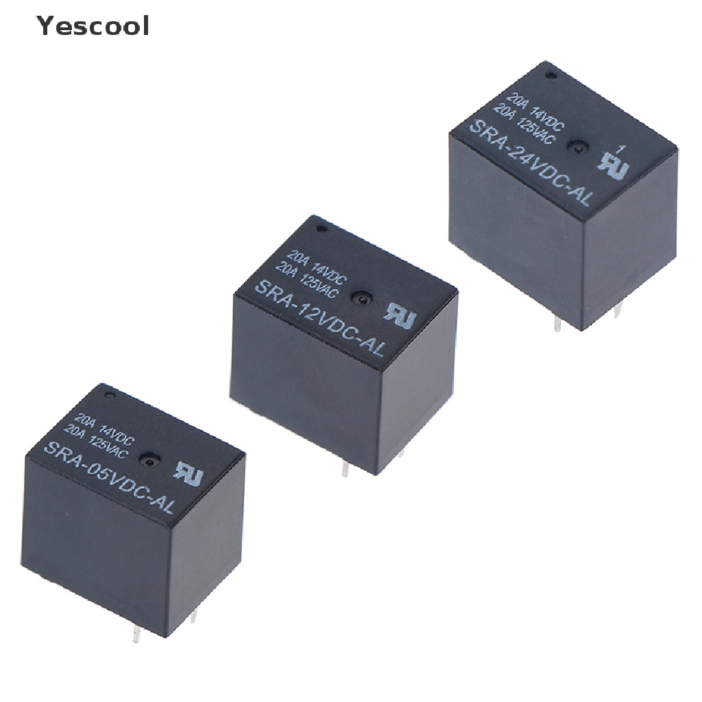 Yescool SRA-05VDC-AL SRA-12VDC-AL SRA-24VDC-AL 5V 12V 24V 20A T74 4PIN Relay