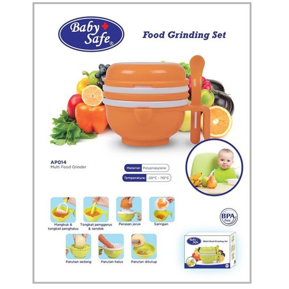 Baby Safe AP014 Multi Food Grinding Set Alat Pengolah MPASI Food Maker