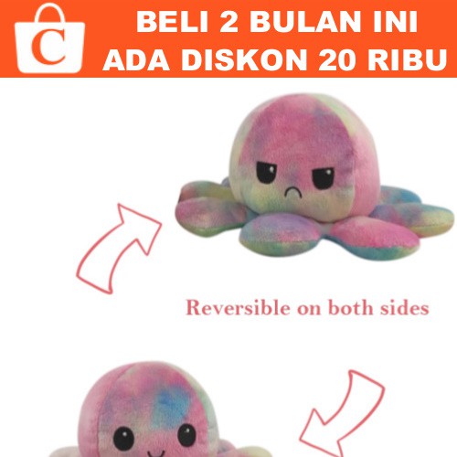 Octopus Boneka Doll Gurita Mood Warna RAINBOW PELANGI Trend Viral Cotton Ball Indonesia Indo