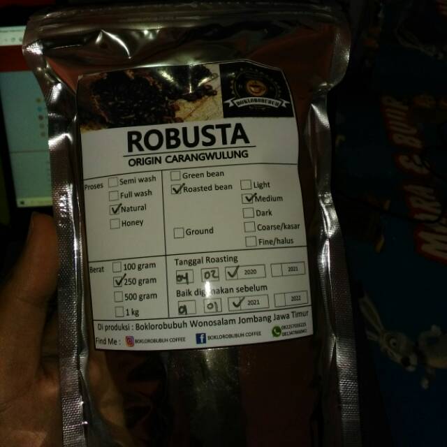 

ROBUSTA ROASTED BEAN 250gr x 4