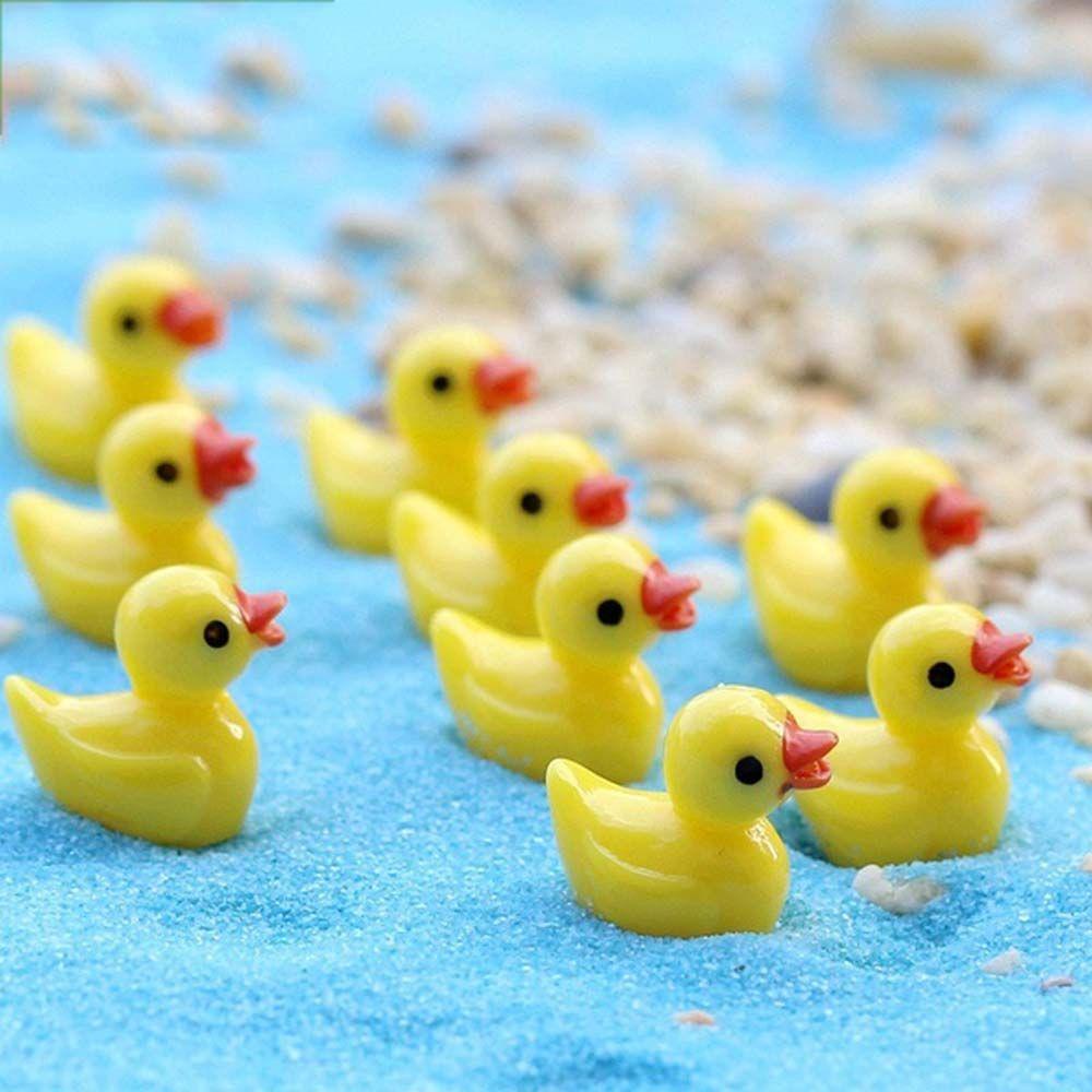 Rebuy Yellow ducklings Mini Lucu Resin Kerajinan Peri Dekorasi Patung