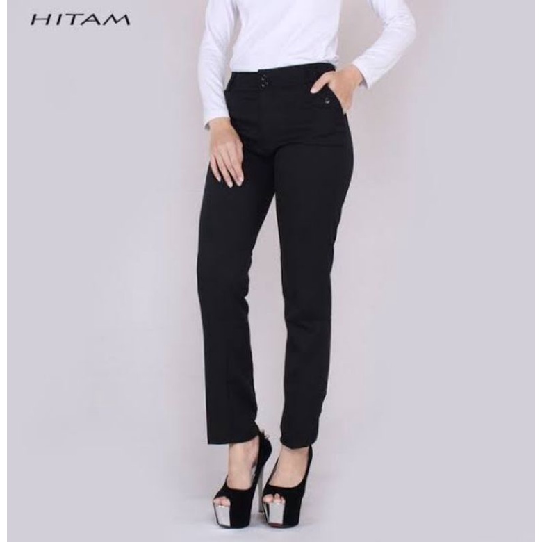 CELANA KANTOR FORMAL KERJA WANITA SLIMFIT BAHAN DASAR KAIN