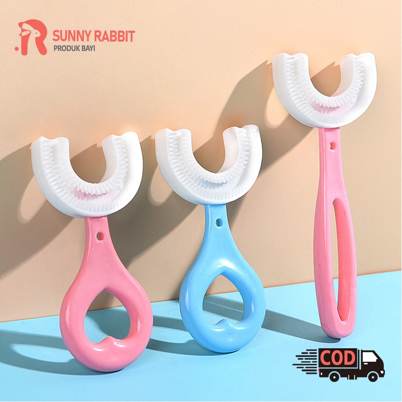 Training Toothbrush/Sikat gigi betuk u anak Bahan silikon/Anak Bentuk U Bahan Silikon(B301)