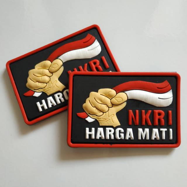 Patch rubber NKRI HARGA MATI BENDERA 3D TIMBUL/tempelan karet emblem velcro