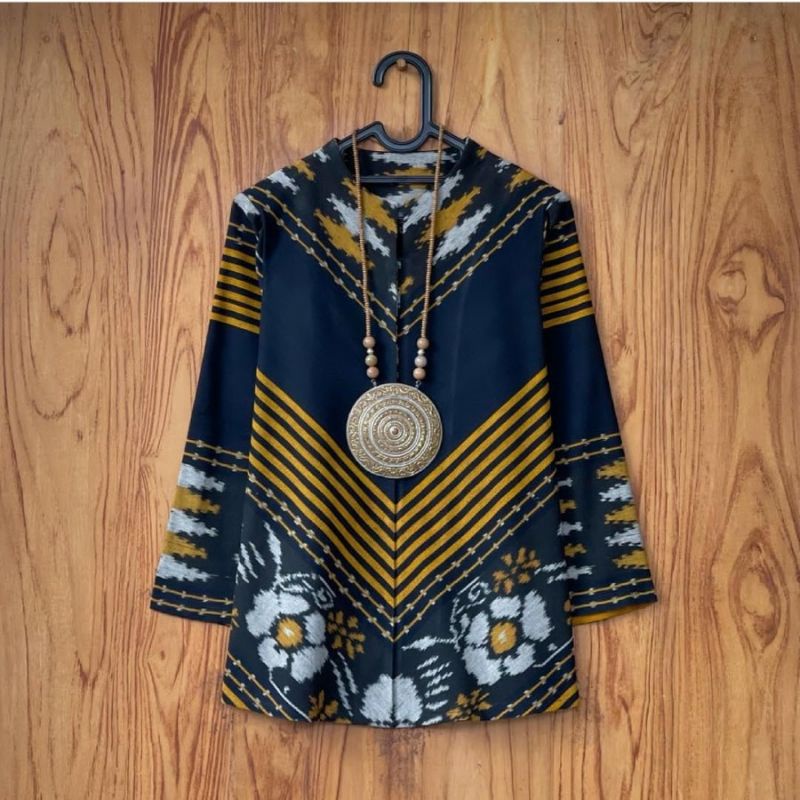 blouse tenun / baju atasan kerja wanita tenun endek premium #2