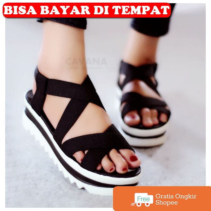 Sepatu Sandal Wedges Wanita Jenggel Kondangan Spatu Sendal Wedjes KT107 Sandal Wanita Wedges Karet