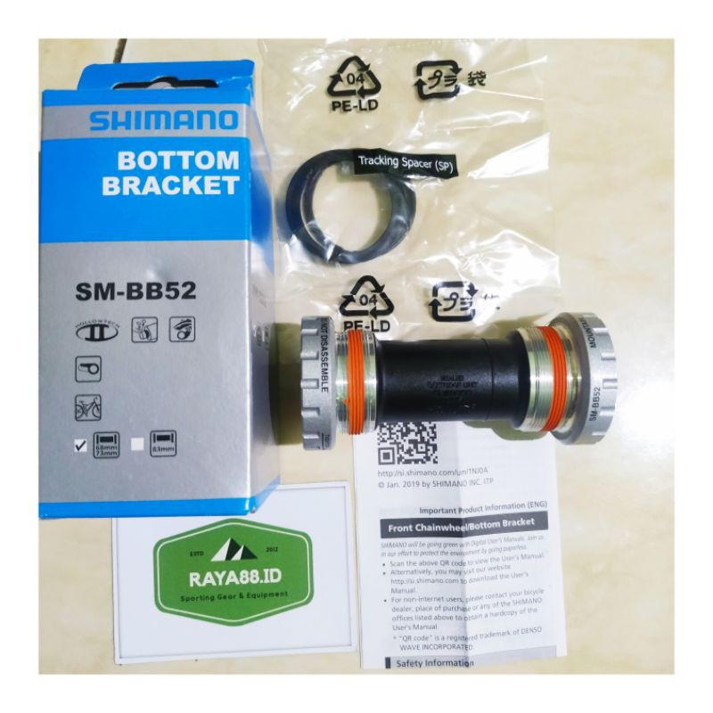 RAYA88 SHIMANO SM-BB52 BB HT2 HOLLOWTECH 2 BEARING ORI MALAYSIA VIA