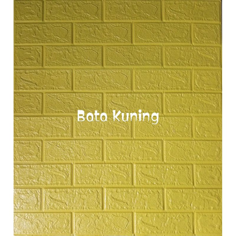 Wallpaper 3D Dinding Foam Sticker-Bata Kuning