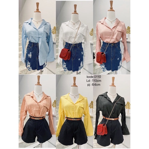 kemeja hanny polos import,kemeja wanita cotton silk halus import murah,kemeja oversize cwe import,kemeja korean style