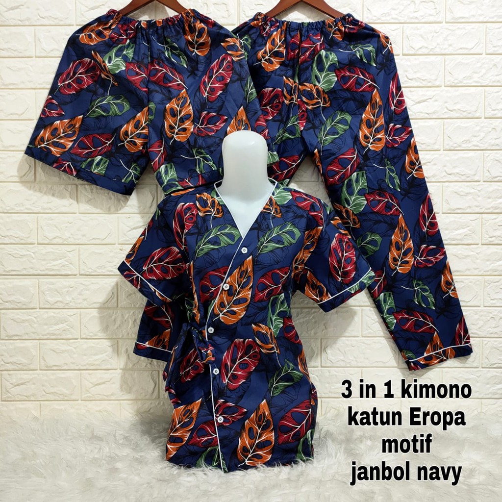 Piyama Kimono 3 in 1 dewasa motif janbol