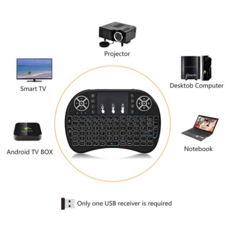 Rii Mini i8 Keyboard Wireless Touchpad RC with 3 COLOR Backlight Taffware Air Mouse Wireless Mini Keyboard RGB 2.4GHz Touch Pad - I8 Keyboard Air Mouse Keypad Wireless Touchpad Backlight Rainbow DENGAN TOUCH PAD &amp; FUNGSI MOUSE Keyboard Minimalis Eksternal