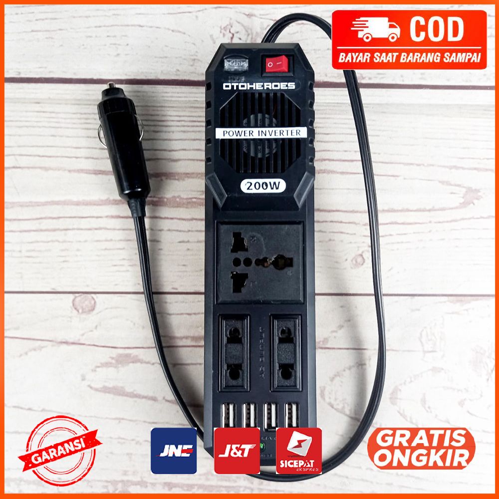 Car Power Inverter DC 12V to AC 220V 200W with 4 USB Port E8981